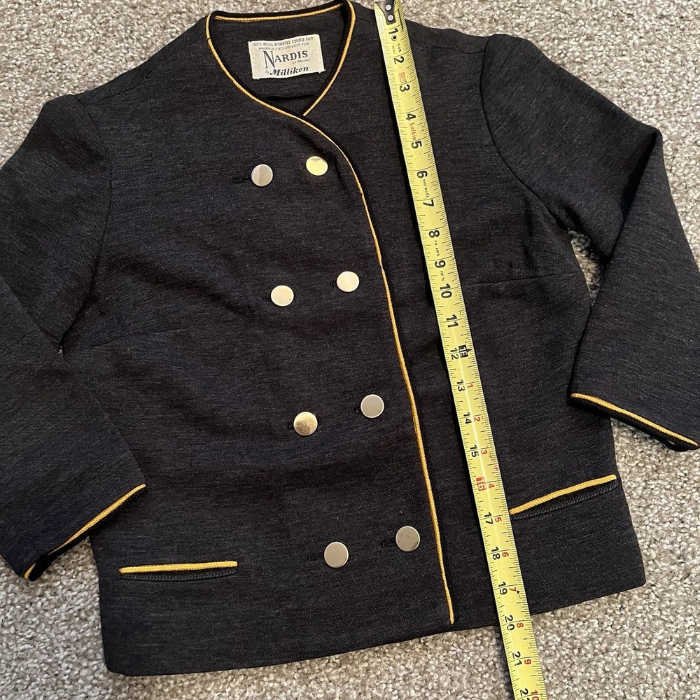 VTG Cropped Wool Jacket Cardigan Sz 8 (S) Military Style 60's‎